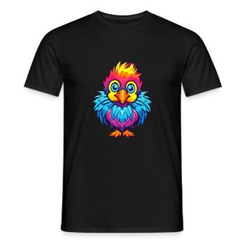 Chicken Colorful Watercolor Cartoon Kawaii Animal - Men's T-Shirt - black - Front - AI Model Male 178 light (178cm)