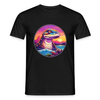 Anakonda Buntes Aquarell Cartoon Kawaii Tier - Männer T-Shirt - Schwarz - Vorne - AI Model Male 178 light (178cm)