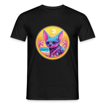 Fledermaus buntes Aquarell Cartoon Kawaii Tier - Männer T-Shirt - Schwarz - Vorne - AI Model Male 178 light (178cm)