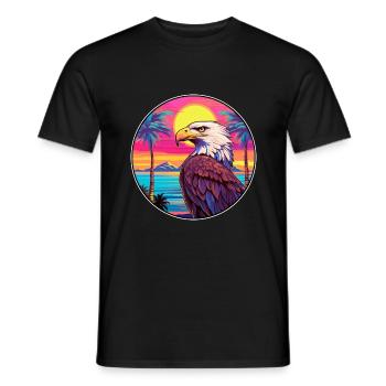 Adler Buntes Aquarell Cartoon Kawaii Tier - Männer T-Shirt - Schwarz - Vorne - AI Model Male 178 light (178cm)
