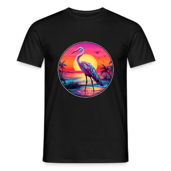 Ibis Colorful Watercolor Cartoon Kawaii Animal - Men's T-Shirt - black - Front - AI Model Male 178 light (178cm)