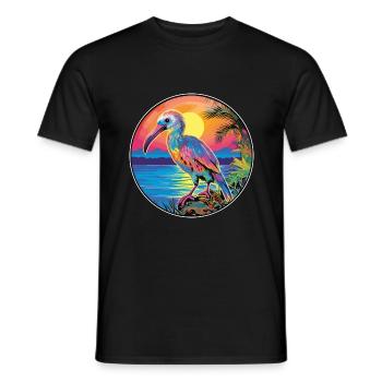 Kiwi Vogel Buntes Aquarell Cartoon Kawaii Haustier - Männer T-Shirt - Schwarz - Vorne - AI Model Male 178 light (178cm)