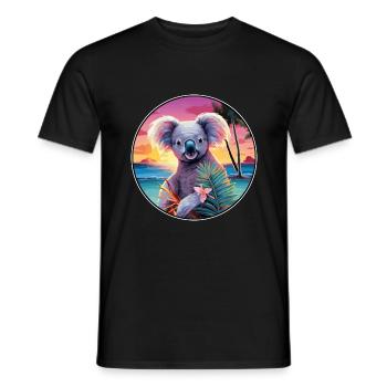 Koala Colorful Watercolor Cartoon Kawaii Animal - Men's T-Shirt - black - Front - AI Model Male 178 light (178cm)