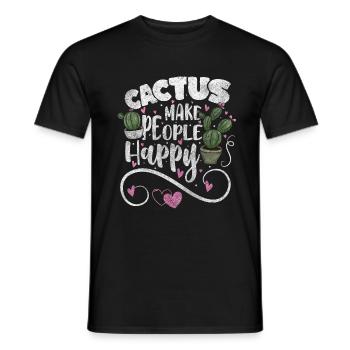 Plantes, Désert, Jardin, Été - T-shirt homme - noir - Devant - AI Model Male 178 light (178cm)