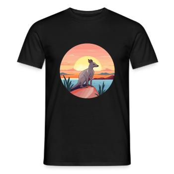 Aardvark Colorful Watercolor Cartoon Kawaii Animal - Men's T-Shirt - black - Front - AI Model Male 178 light (178cm)