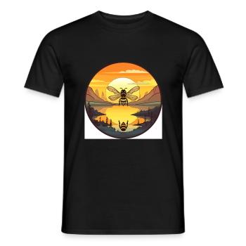 Abeille Aquarelle Colorée Dessin Animé Kawaii Animal - T-shirt homme - noir - Devant - AI Model Male 178 light (178cm)