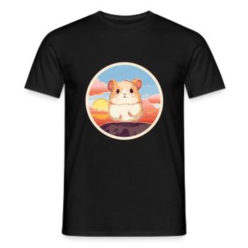 Hamster Buntes Aquarell Cartoon Kawaii Tier - Männer T-Shirt - Schwarz - Vorne - AI Model Male 178 light (178cm)