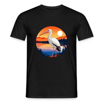 Ibis Colorful Watercolor Cartoon Kawaii Animal - Men's T-Shirt - black - Front - AI Model Male 178 light (178cm)