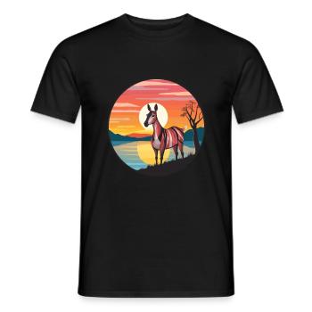 Okapi Colorful Watercolor Cartoon Kawaii Animal - Men's T-Shirt - black - Front - AI Model Male 178 light (178cm)