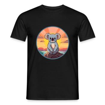 Koala Colorful Watercolor Cartoon Kawaii Animal - Men's T-Shirt - black - Front - AI Model Male 178 light (178cm)