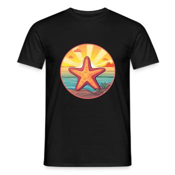 Seestern Buntes Aquarell Cartoon Kawaii Tier - Männer T-Shirt - Schwarz - Vorne - AI Model Male 178 light (178cm)