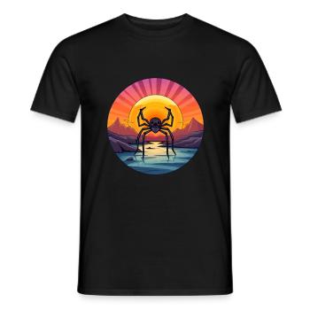 Araignée Aquarelle Colorée Dessin Animé Kawaii Animal - T-shirt homme - noir - Devant - AI Model Male 178 light (178cm)