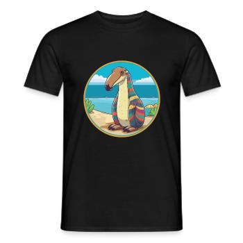 Anteater Watercolor Cartoon Kawaii Clipart Animal - Men's T-Shirt - black - Front - AI Model Male 178 light (178cm)