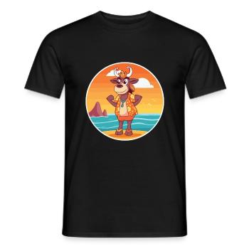 Bongo Aquarell Cartoon Kawaii Clipart Tier - Männer T-Shirt - Schwarz - Vorne - AI Model Male 178 light (178cm)