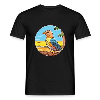 Cuckoo Watercolor Cartoon Kawaii Clipart Animal - Men's T-Shirt - black - Front - AI Model Male 178 light (178cm)