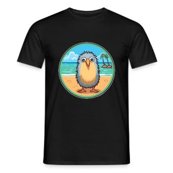 Kiwi Aquarell Cartoon Kawaii Clipart Tier - Männer T-Shirt - Schwarz - Vorne - AI Model Male 178 light (178cm)