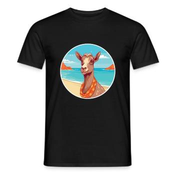 Ziege Aquarell Cartoon Kawaii Clipart Tier - Männer T-Shirt - Schwarz - Vorne - AI Model Male 178 light (178cm)