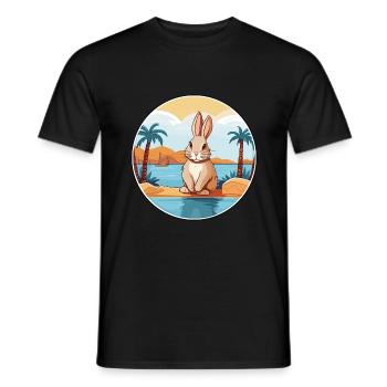 Kaninchen Aquarell Cartoon Kawaii Clipart Tier - Männer T-Shirt - Schwarz - Vorne - AI Model Male 178 light (178cm)