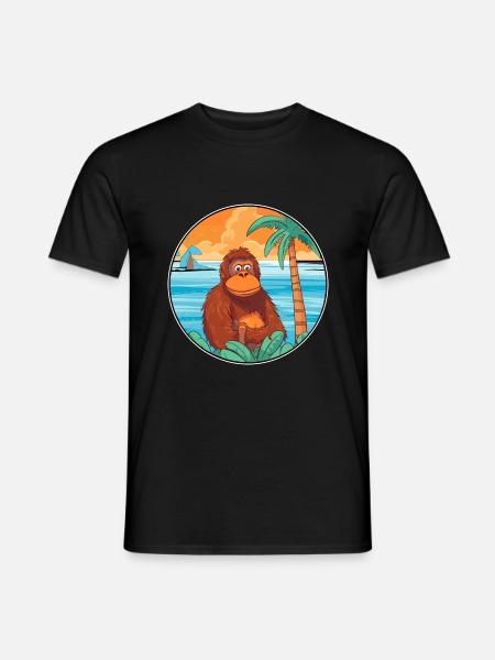 Orang-Utan Aquarell Cartoon Kawaii Clipart Tier - Männer T-Shirt - Schwarz