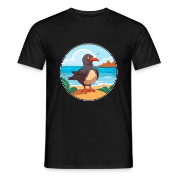 Oiseau Aquarelle Cartoon Kawaii Clipart Animal - T-shirt homme - noir - Devant - AI Model Male 178 light (178cm)