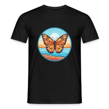 Schmetterling Aquarell Cartoon Kawaii Clipart Tier - Männer T-Shirt - Schwarz - Vorne - AI Model Male 178 light (178cm)