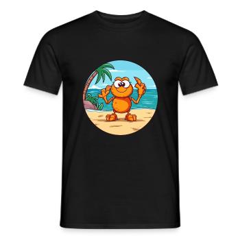 Craw aquarelle dessin animé Kawaii Clipart Animal - T-shirt homme - noir - Devant - AI Model Male 178 light (178cm)