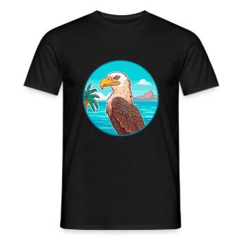 Eagle Watercolor Cartoon Kawaii Clipart Animal - Men's T-Shirt - black - Front - AI Model Male 178 light (178cm)