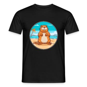 Gopher Aquarell Cartoon Kawaii Clipart Tier - Männer T-Shirt - Schwarz - Vorne - AI Model Male 178 light (178cm)