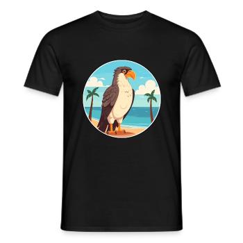 Hawk Watercolor Cartoon Kawaii Clipart Animal - Men's T-Shirt - black - Front - AI Model Male 178 light (178cm)