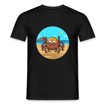 araignée aquarelle dessin animé Kawaii Clipart Animal - T-shirt homme - noir - Devant - AI Model Male 178 light (178cm)