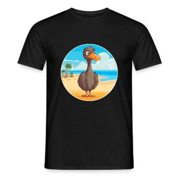 Emu Watercolor Cartoon Kawaii Clipart Animal - Men's T-Shirt - black - Front - AI Model Male 178 light (178cm)