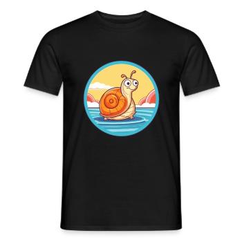 Schnecke Aquarell Cartoon Kawaii Clipart Tier - Männer T-Shirt - Schwarz - Vorne - AI Model Male 178 light (178cm)