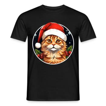 Chats Noël - T-shirt homme - noir - Devant - AI Model Male 178 light (178cm)