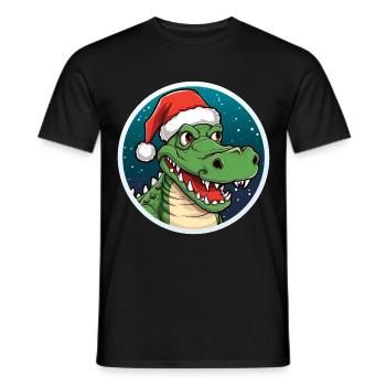 Crocodiles Noël - T-shirt homme - noir - Devant - AI Model Male 178 light (178cm)
