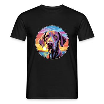 Ariege Pointer Hund Rasse Bunte Karikatur Watercol - Männer T-Shirt - Schwarz - Vorne - AI Model Male 178 light (178cm)
