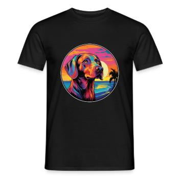 Aryan Molossus Dog Race Coloré Cartoon Watercol - T-shirt homme - noir - Devant - AI Model Male 178 light (178cm)