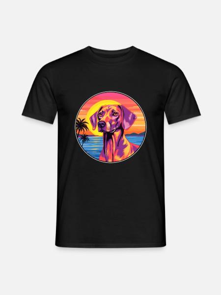 Andalusian Hound Dog Breed Colorful Cartoon Waterc - Men's T-Shirt - black