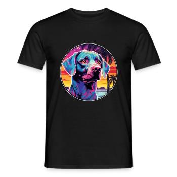 Bleu De Gascogne Dog Breed Colorful Cartoon Waterc - Men's T-Shirt - black - Front - AI Model Male 178 light (178cm)