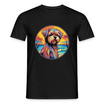 Griffon Belge Chien Race Coloré Cartoon Waterco - T-shirt homme - noir - Devant - AI Model Male 178 light (178cm)