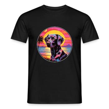 Black Forest Hound Dog Breed Colorful Cartoon Wate - Men's T-Shirt - black - Front - AI Model Male 178 light (178cm)