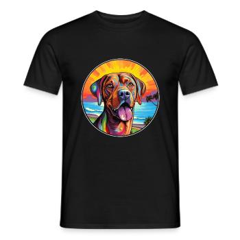 Mastiff brésilien race de chien coloré dessin animé eau - T-shirt homme - noir - Devant - AI Model Male 178 light (178cm)