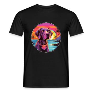 Bruno Jura Hund Rasse Bunte Karikatur Wasserc - Männer T-Shirt - Schwarz - Vorne - AI Model Male 178 light (178cm)