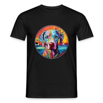 Braque Du Bourbonnais Hunderasse Bunte Karikatur W - Männer T-Shirt - Schwarz - Vorne - AI Model Male 178 light (178cm)