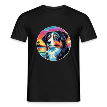 Carpathian Shepherd Dog Breed Colorful Cartoon Wat - Men's T-Shirt - black - Front - AI Model Male 178 light (178cm)
