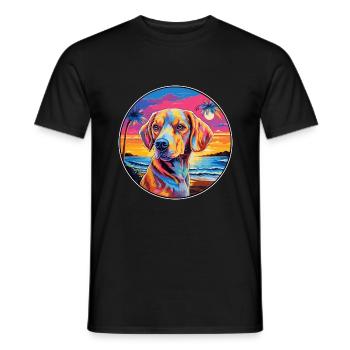 Chien Francais Dog Breed Colorful Cartoon Watercol - Men's T-Shirt - black - Front - AI Model Male 178 light (178cm)