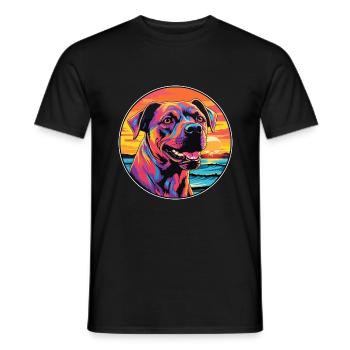 Cordoba Chien De Combat Race Coloré Cartoon Waterc - T-shirt homme - noir - Devant - AI Model Male 178 light (178cm)