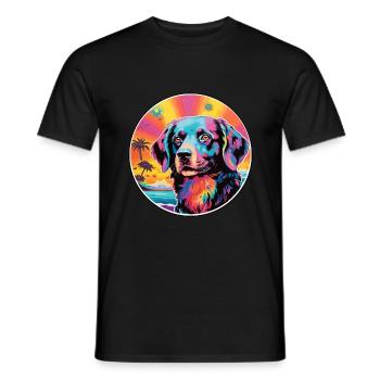 Drever Hunderasse Buntes Karikatur-Aquarell - Männer T-Shirt - Schwarz - Vorne - AI Model Male 178 light (178cm)