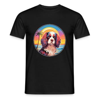 Cavalier King Charles Épagneul Race De Chien Coloré C - T-shirt homme - noir - Devant - AI Model Male 178 light (178cm)