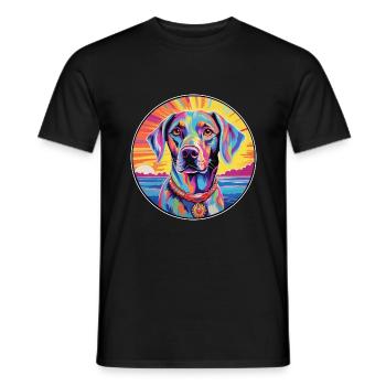 Gascon Saintongeois Race De Chien Coloré Cartoon Wat - T-shirt homme - noir - Devant - AI Model Male 178 light (178cm)