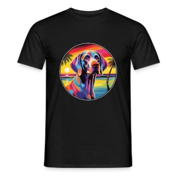 Hannover Hund Rasse Bunte Karikatur Watercolo - Männer T-Shirt - Schwarz - Vorne - AI Model Male 178 light (178cm)